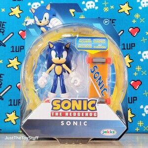 Jakks Pacific Sonic the Hedgehog w/ Skateboard 4" Collectible Video Game Figure